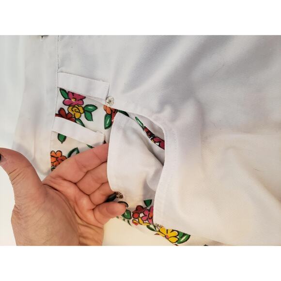 Floral 2 Piece Set Floral Sleeveless Button Top & High Waist Shorts sz 14 Girls - Picture 13 of 16